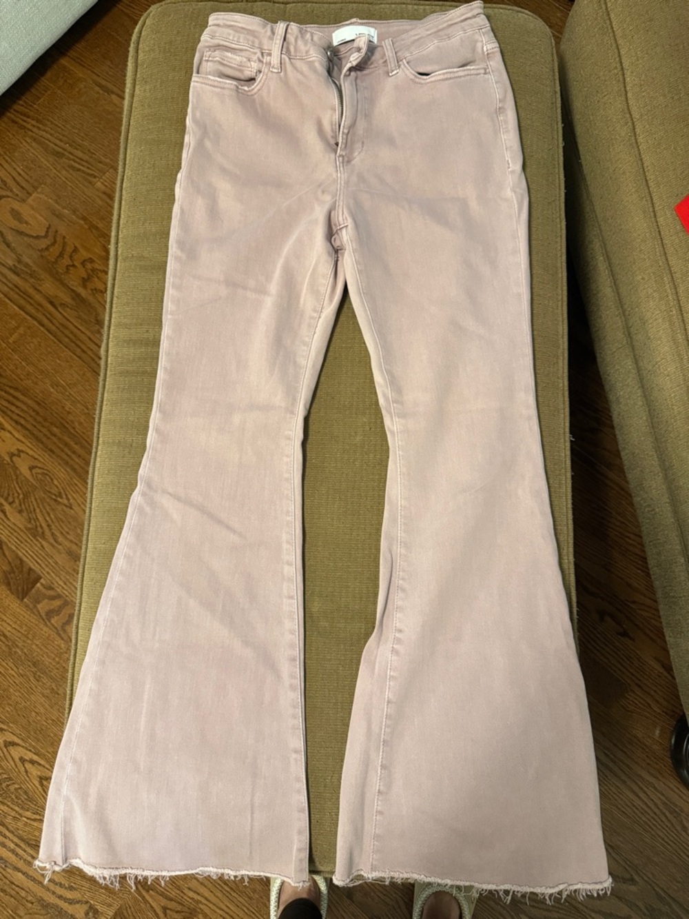 VERVET BY FLYING MONKEY Dusty Pink/Lilac Boot Cut Flare Jeans